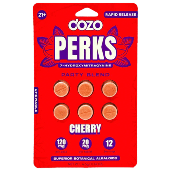 Dozo Perks 7-hydroxymitragynine 20mg Tablets Cherry
