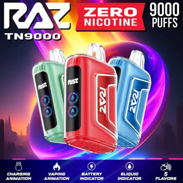 RAZ - TN9000 0% Nicotine | 9000 Puffs
