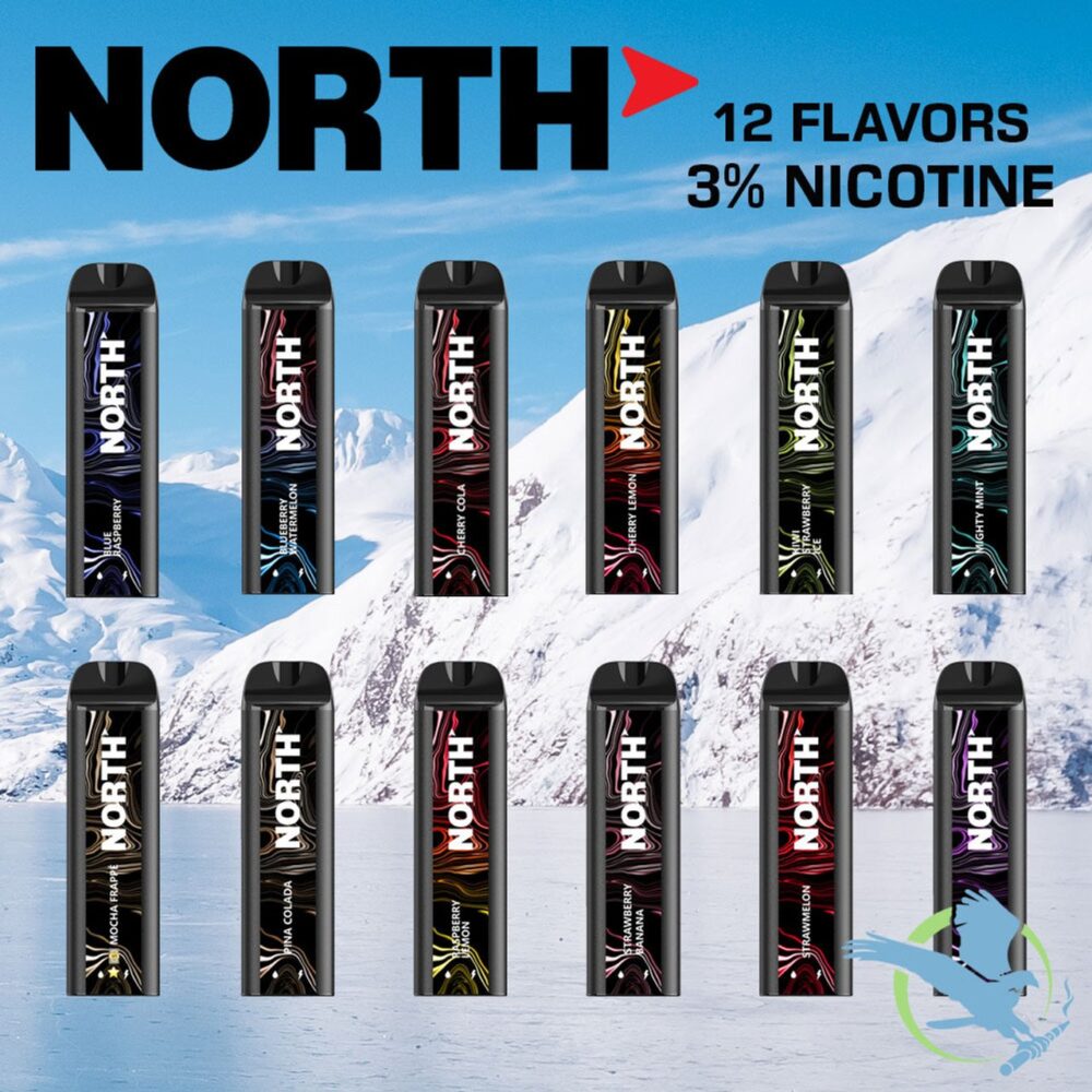 North 10ML 5000 Puffs 550mAh 3% Prefilled Nicotine Salt Rechargeable Disposable Vape Device With Mesh Coil & E-liquid & Battery Indicator - Display of 10