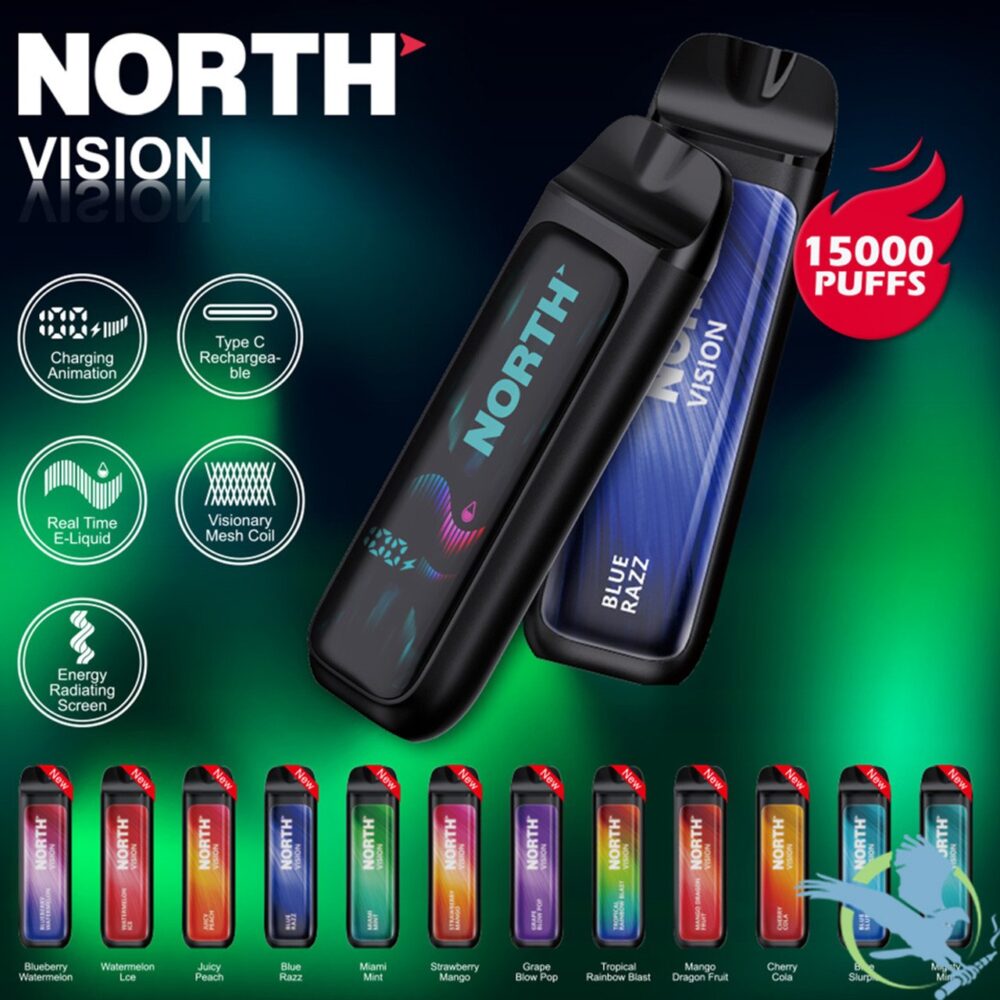 North Vision 15K Puffs 15ML Disposable Device With Visionary Mesh Coil & Energy Radiating Screen - Display of 5 - Image 4