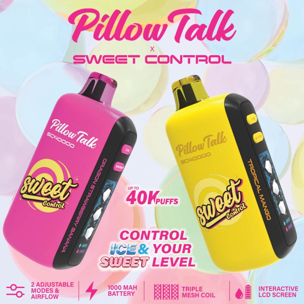 Pillow Talk Sweet Control SC40000 Puffs 20ML Disposable Device With Ice & Sweet Control - Display of 5