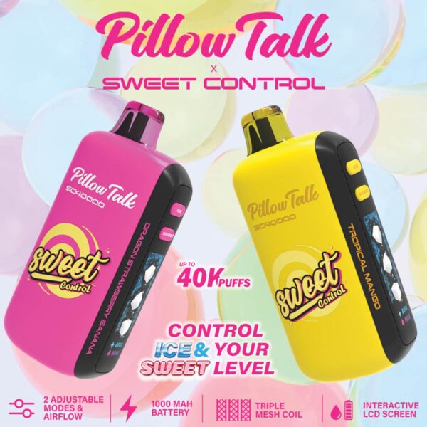 Pillow Talk Sweet Control SC40000 Puffs 20ML Disposable Device With Ice & Sweet Control - Display of 5