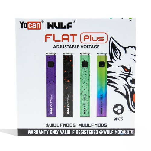 Wulf Mods x Yocan Flat Plus 900mAh Adjustable Voltage Vaporizer Pen Battery Assorted Colors