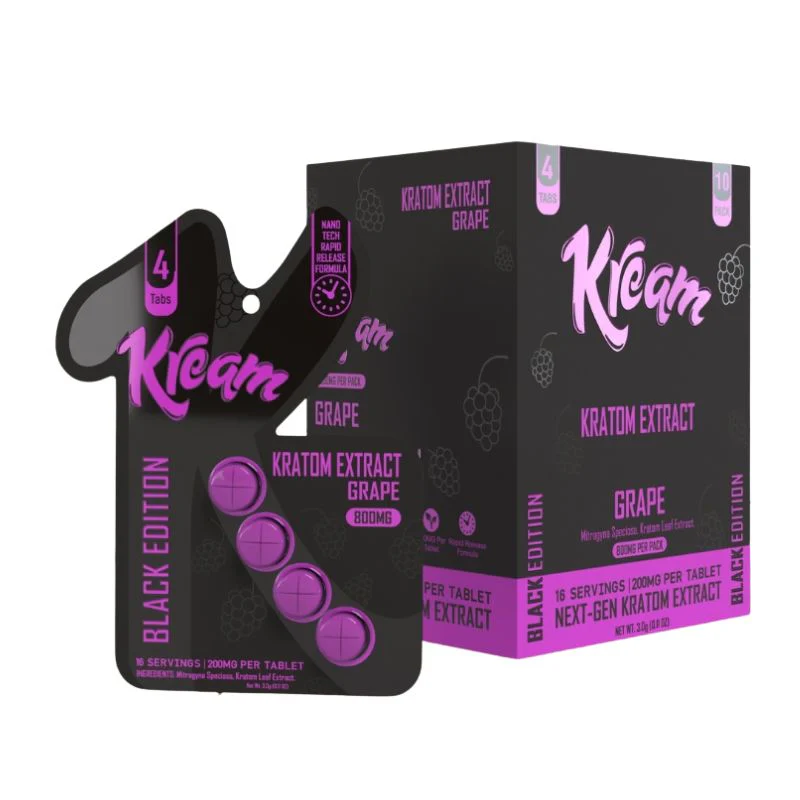 KREAM KRATOM EXTRACT BLACK EDITION 4CT 200MG PER TABLET