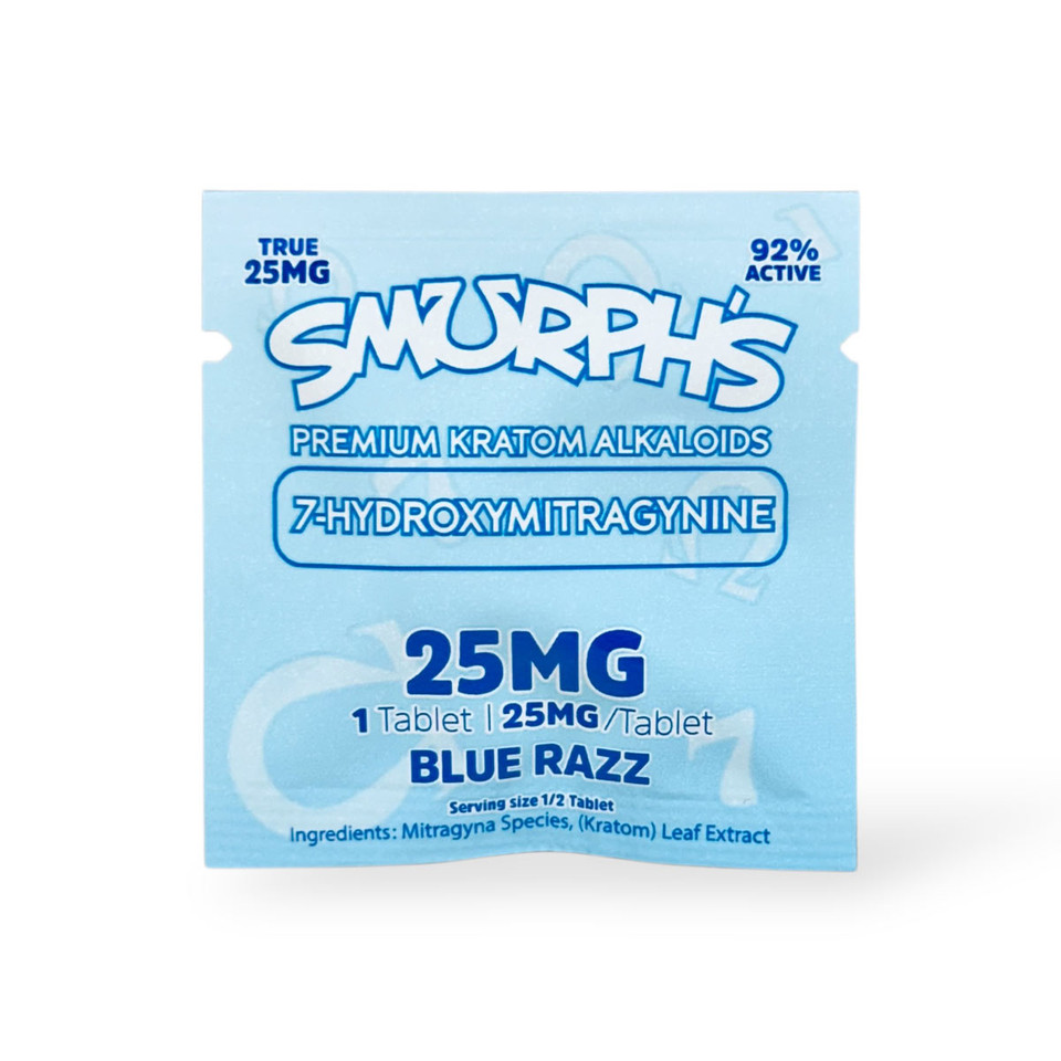 Smurph's 7-Hydroxymitragynine Kratom Extract 25mg Tablets Blue Razz - Image 2