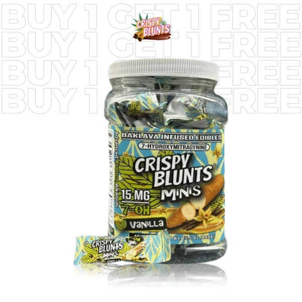 CRISPY BLUNTS 7 OH MINI EDIBLES 15MG/40CT/JAR (Buy 1 Get 1 Free)