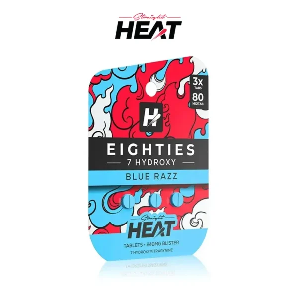 STRAIGHT HEAT EIGHTIES 7 HYDROXY KRATOM TABLETS 80MG/3CT/10PK