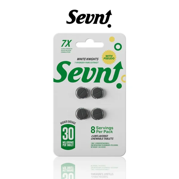 SEVN 7-HYDROXY + PSEUDO KRATOM CHEWABLE TABLETS 30MG/4CT/10PK