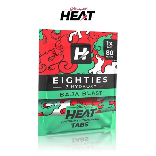 STRAIGHT HEAT EIGHTIES 7 HYDROXY KRATOM TABLETS 80MG/1CT/25PK