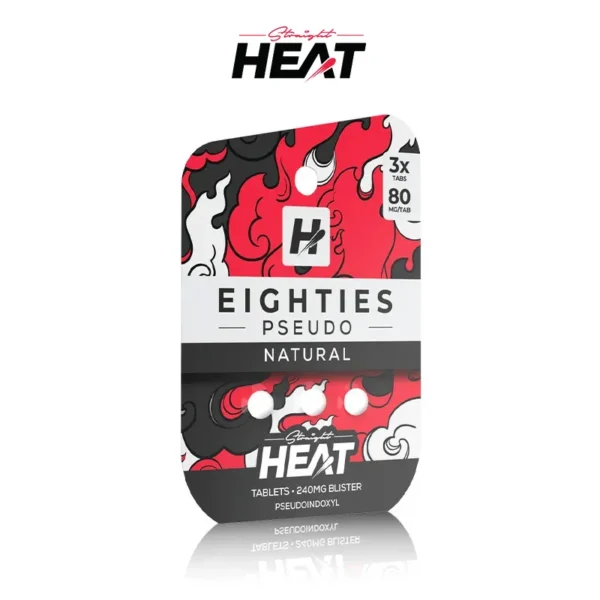 STRAIGHT HEAT EIGHTIES 7 HYDROXY + PSEUDO KRATOM TABLETS 80MG/3CT/10PK