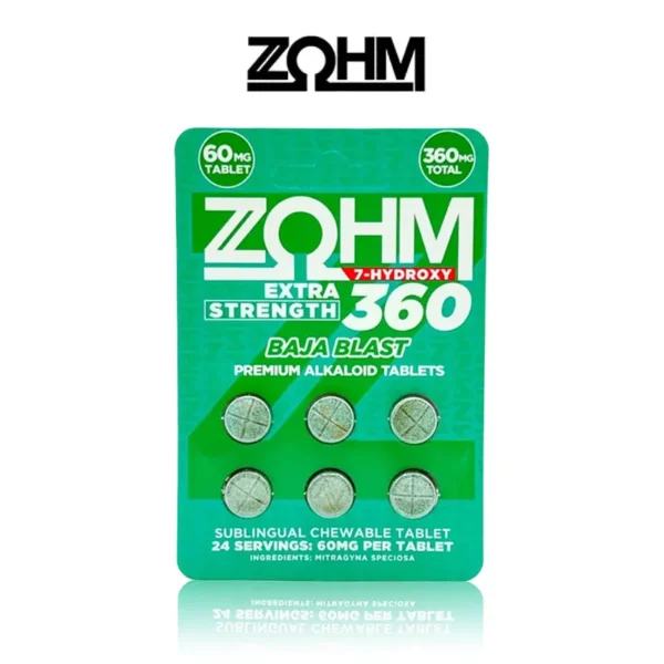 ZΩHM 7 HYDROXY KRATOM TABLETS 60MG/6CT/10PK