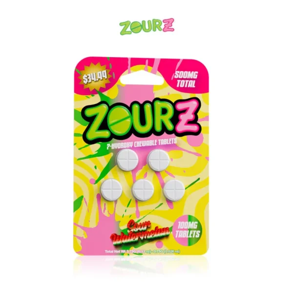 ZOURZ 7 HYDROXY KRATOM TABLETS 100MG/5CT/10PK