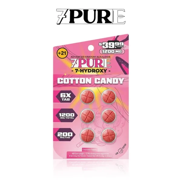 7PURE 7 HYDROXY KRATOM TABLETS 200MG/6CT/10PK