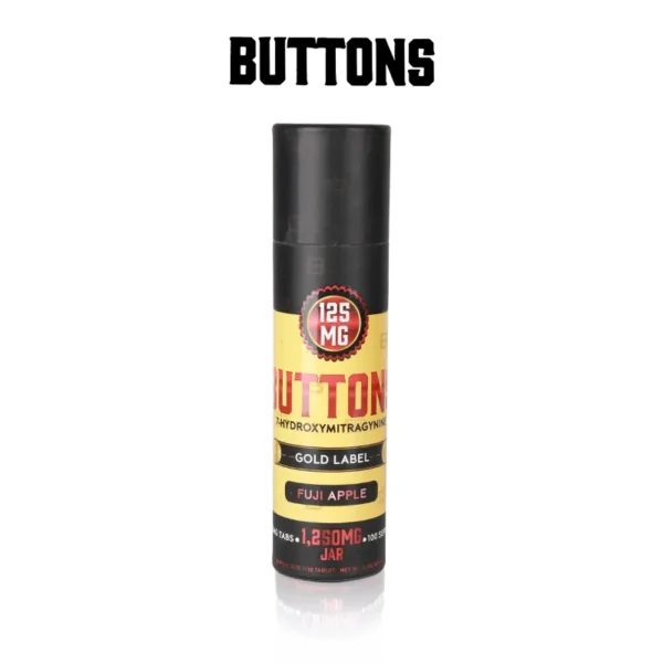 BUTTONS GOLD LABEL 7 HYDROXY KRATOM TABLETS 125MG/10CT/JAR