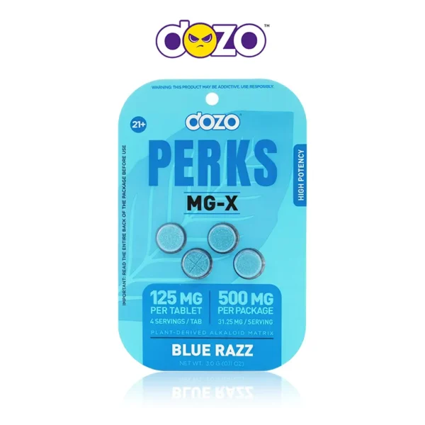 DOZO PERKS MG-X MITRAGYNINE KRATOM TABLETS 125MG/4CT/5PK