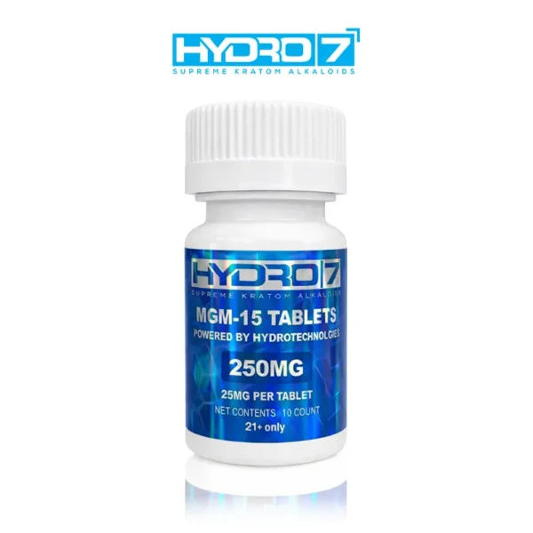 HYDRO7 MGM-15 SUPREME ALKALOIDS KRATOM TABLETS 25MG/10CT/JAR