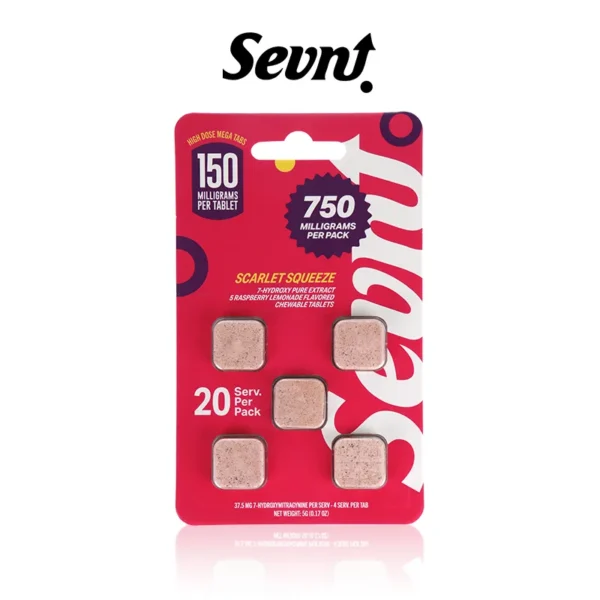 SEVN 7 HYDROXY KRATOM CHEWABLE TABLETS 150MG/5CT/5PK (Buy 4 Get 1 Free)