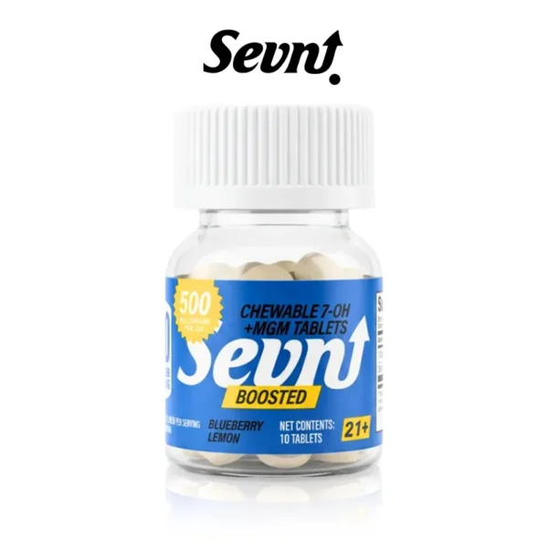 SEVN BOOSTED 7 HYDROXY + MGM BLEND KRATOM TABLETS 50MG/10CT/8PK (Buy 4 Get 1 Free)