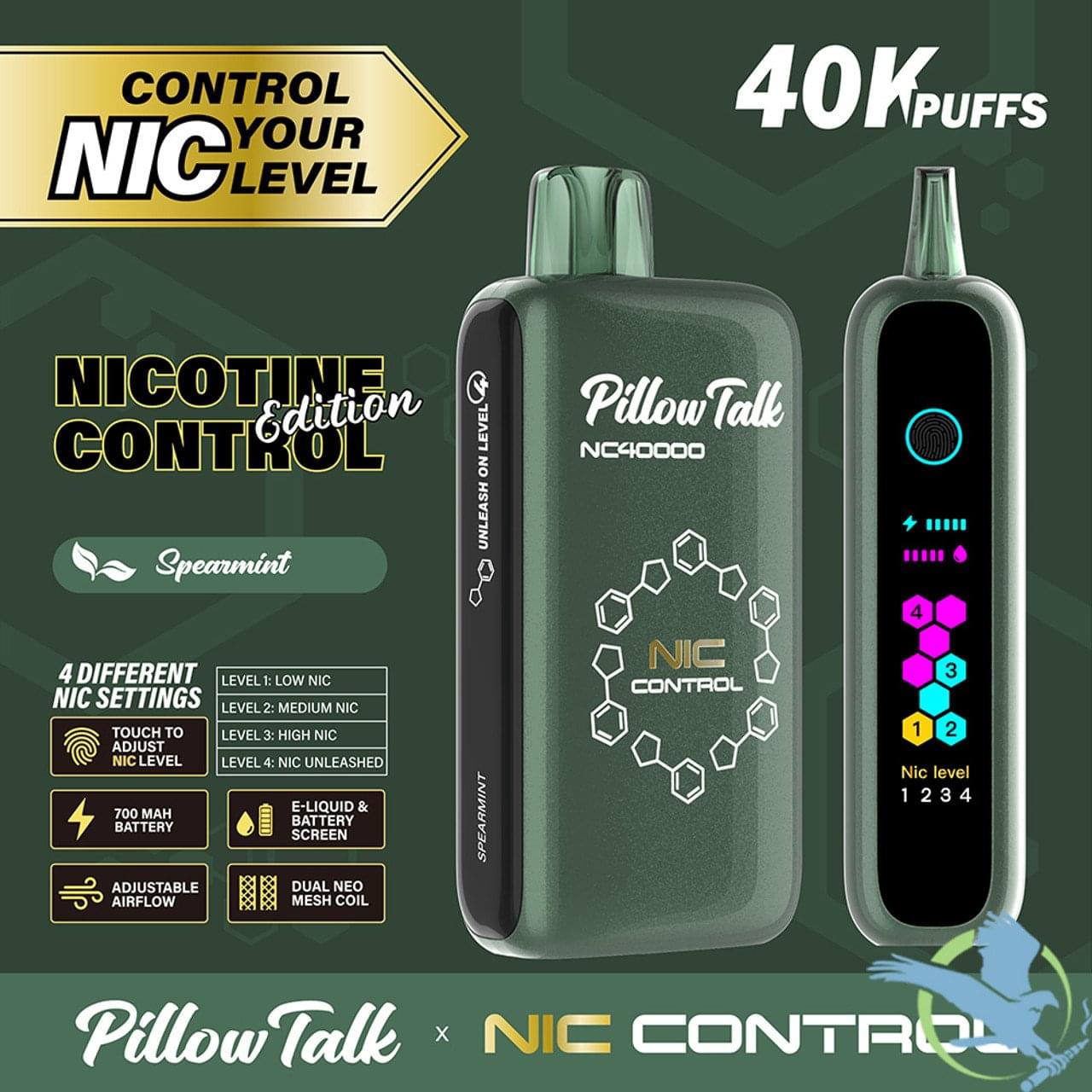 Pillow Talk Nic Control NC40000 Puffs 20ML Disposable Device With Touch To Adjust Nic Level & LED Screen - Display of 5 - Image 3