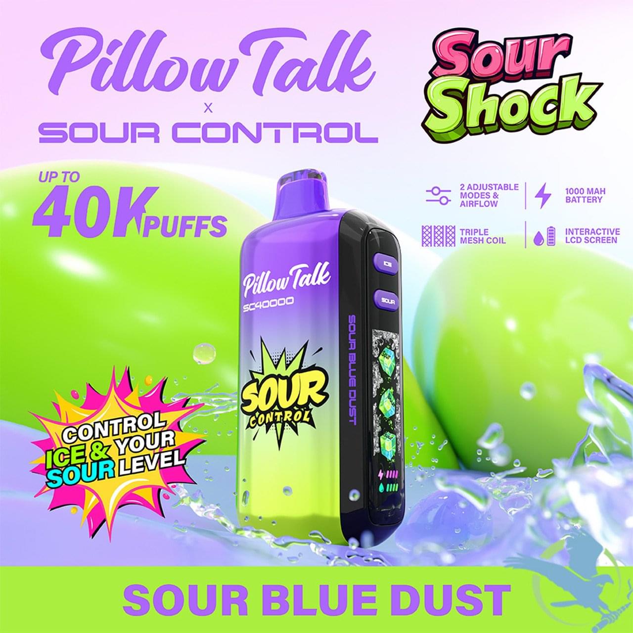 Pillow Talk Sour Control SC40000 Puffs 20ML Disposable Device With Ice & Sour Control - Display of 5 - Image 2